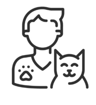 Icona Medico Veterinario con in braccio un gatto